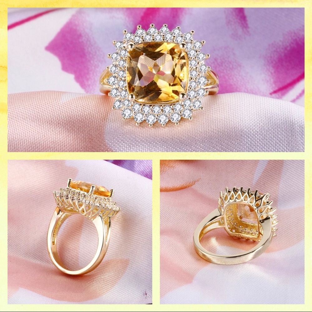 💛gorgeoυѕ cυѕнιon cυт cιтrιne cz💛 - Picture 2 of 2